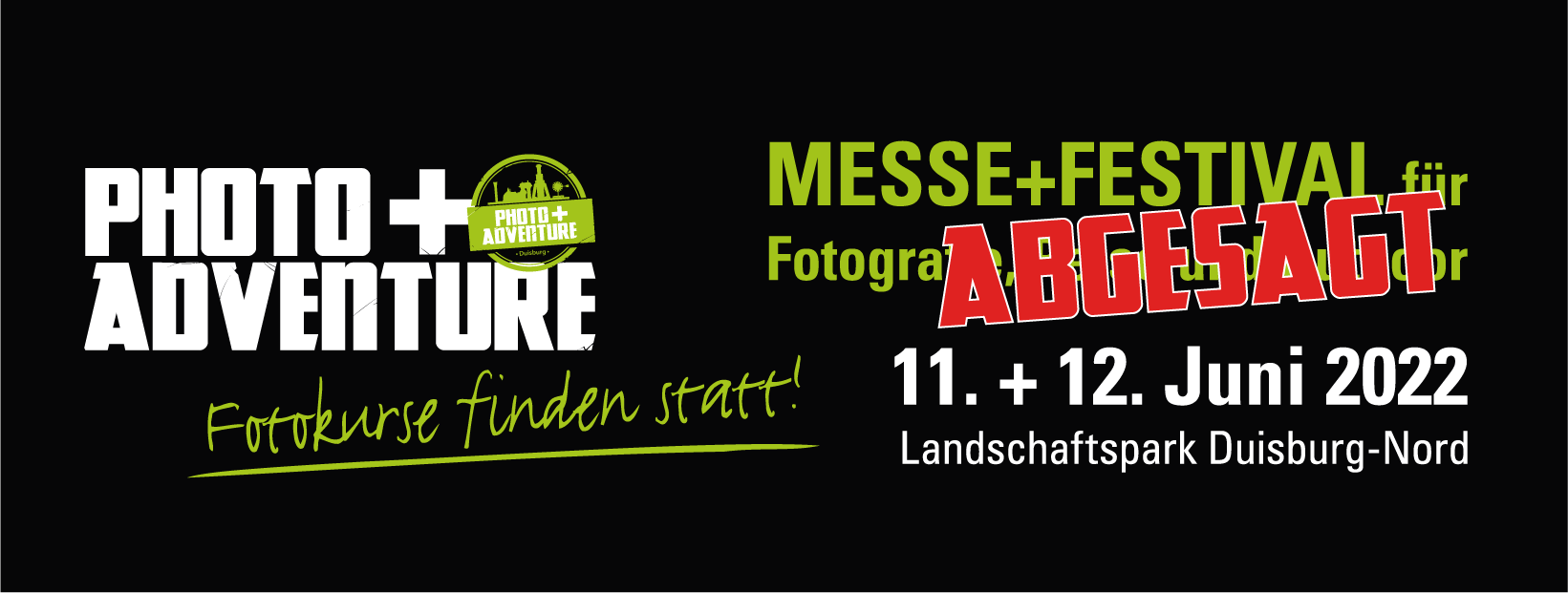 Photo+Adventure 2022 Logo abgesagt