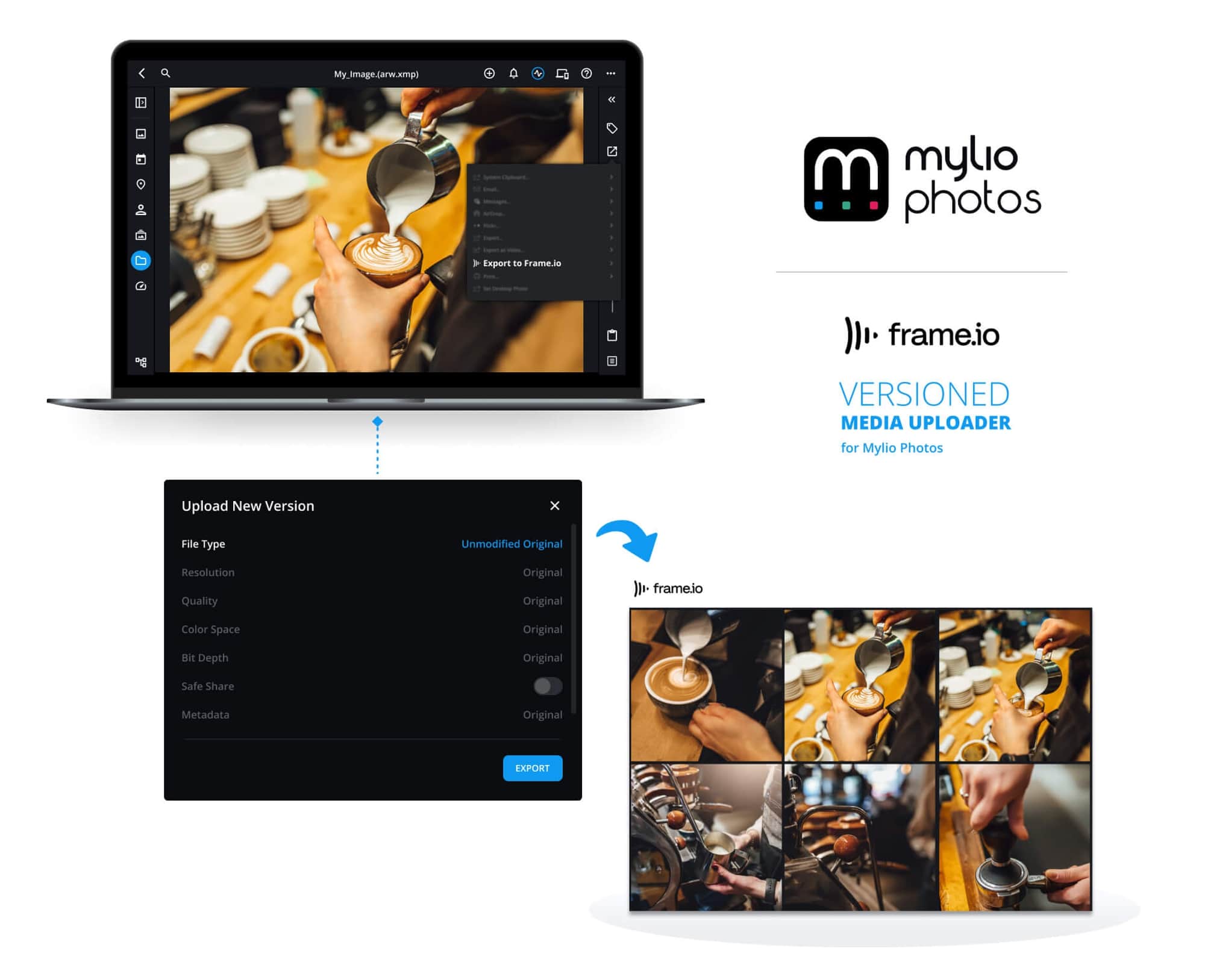 Mylio Photos Update Frame.io Camera to Cloud Medien Uploader