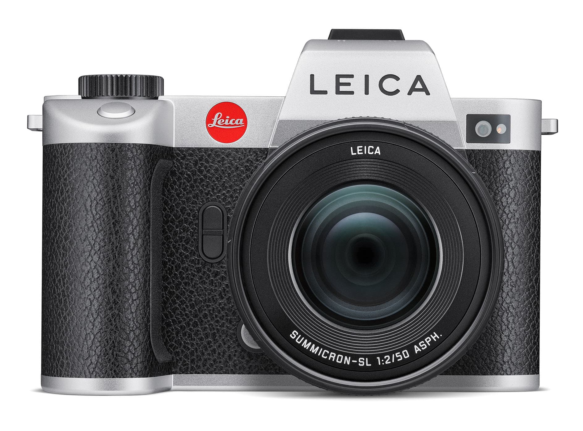 Frontansicht der Leica SL2 in Silber. Bild: Leica