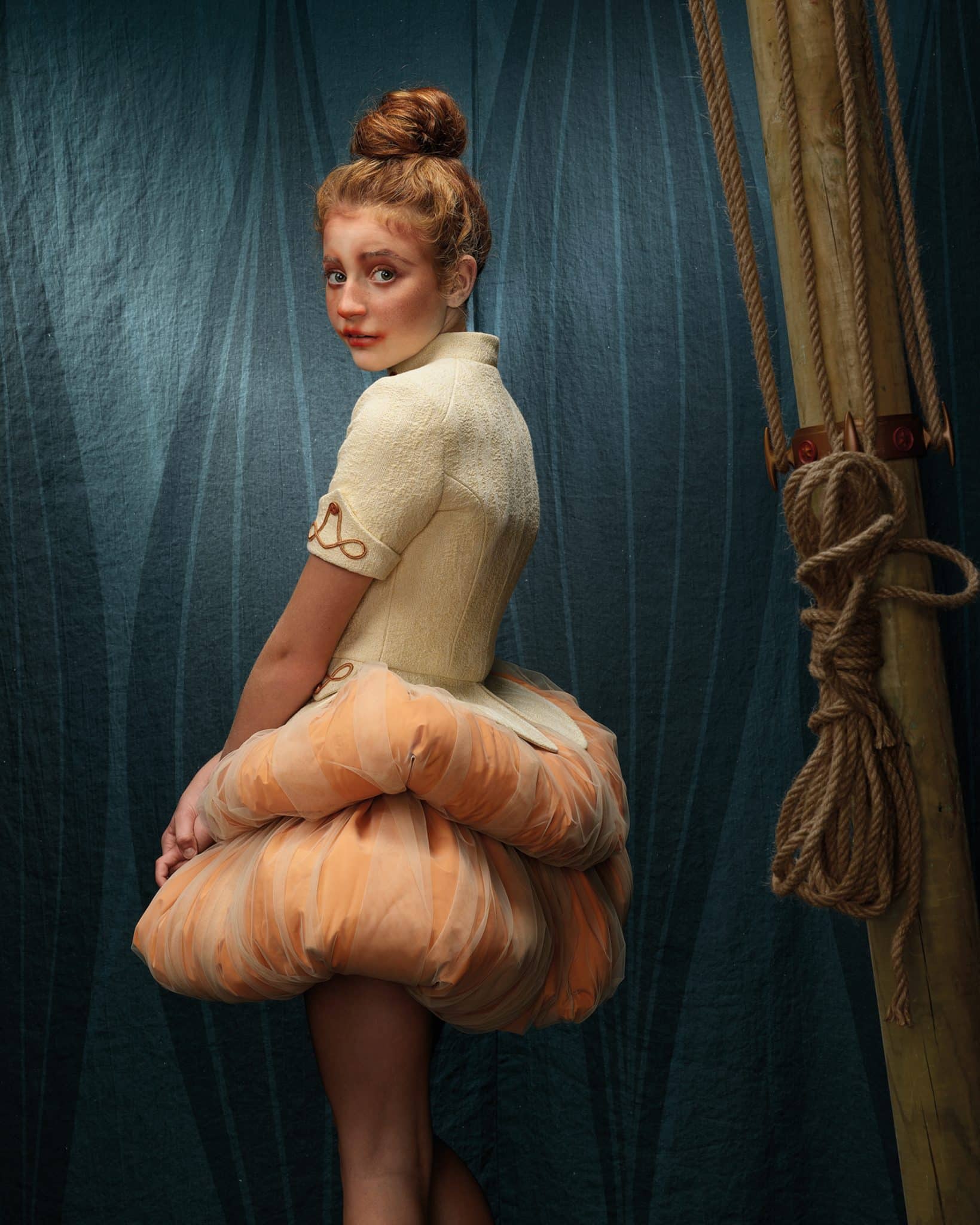 "The tightrope walker with an umbrella, portrait" von Christian Tagliavini.