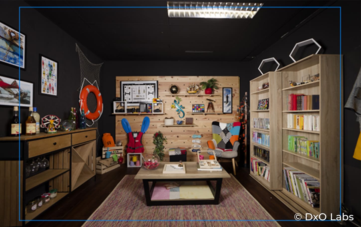 DxO Blick in den Testaufbau korrigiert