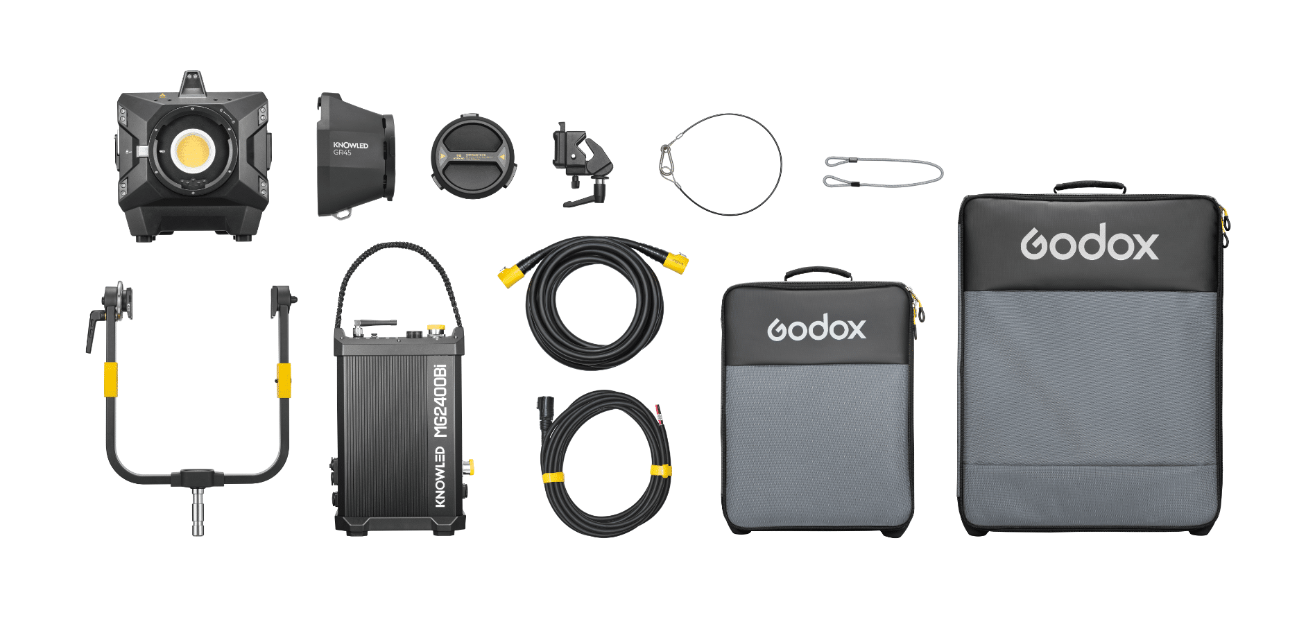 Lieferumfang des Godox KNOWLED MG2400Bi