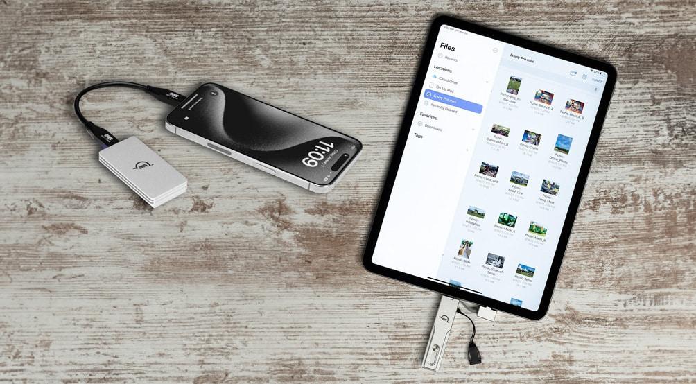 OWC Envoy SSD iPhone und Envoy Pro Mini mit iPad