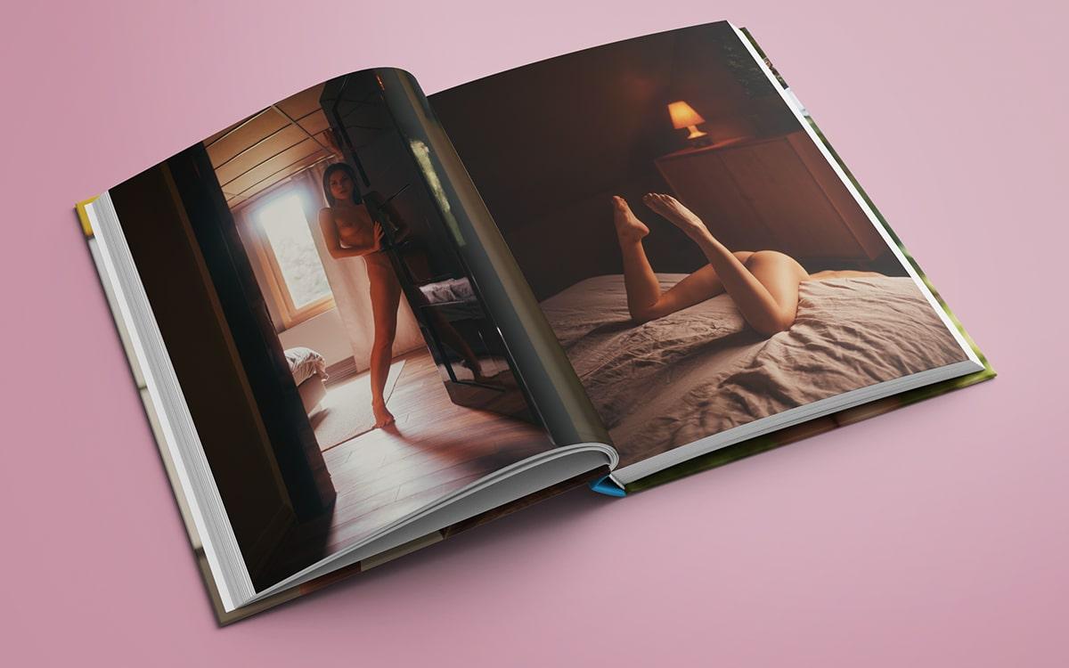 Weitere aufgeschlagene Seite mit Aktporträts aus Mellow