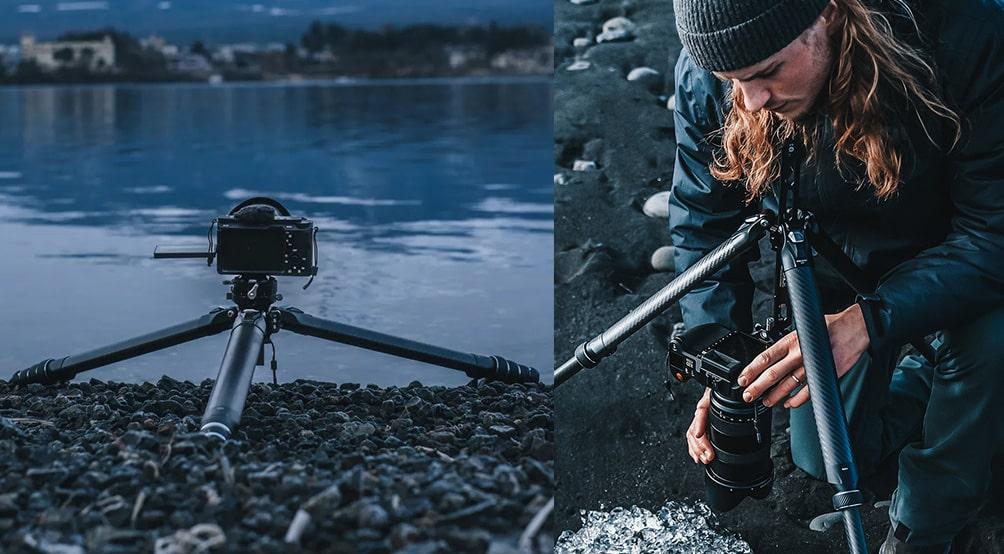 Vierteilige Beinverlängerung bietet Stabilität und Flexibilität mit dreistufiger Winkeleinstellung.