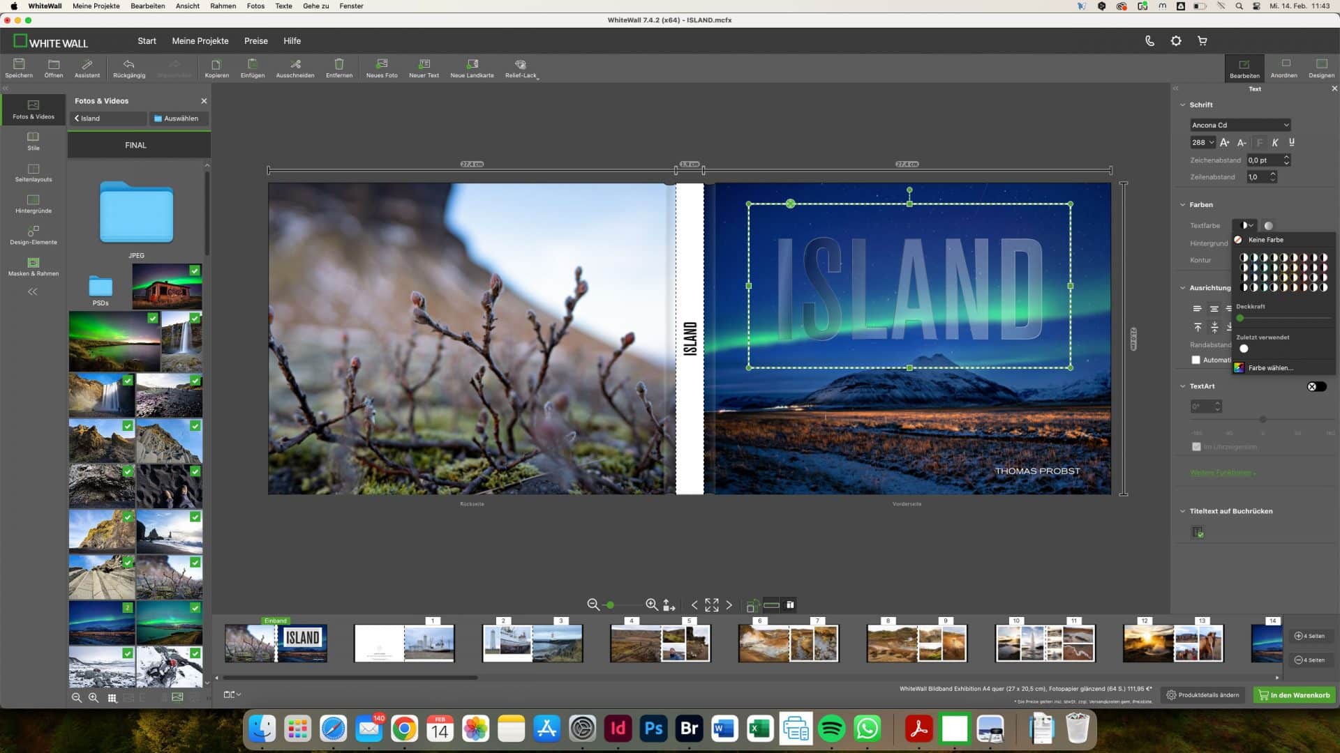 Screenshot Auswahl Relief-Lack bei Whitewall