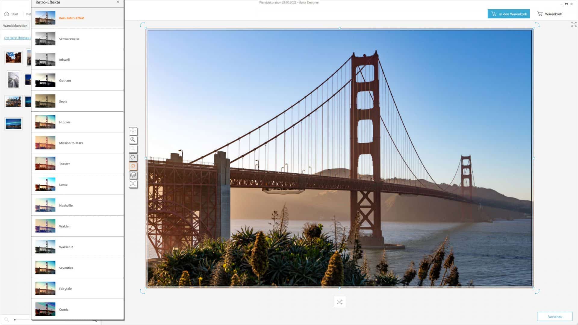 Screenshot Bestellsoftware iFolor Effekte