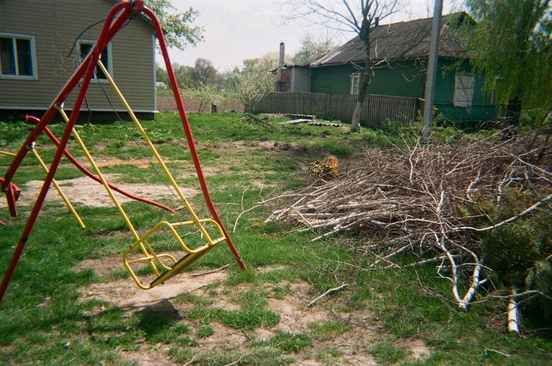 “This is what our playground looks like after russians. We used to hang out here a lot. We still do.” Tanya, 15 y.o. Lukashivka, Chernihiv oblast, April 2022