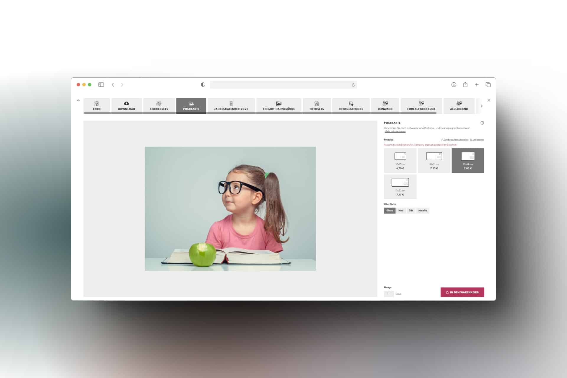 Neues Shopdesign Pictrs - Beispiel Produktauswahl